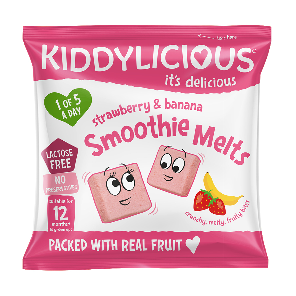Kiddylicious Smoothie Melts, Strawberry & Banana, Infant Snack, 12months+  6g, Sweets