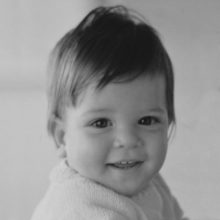 black and white portrait of a young child
