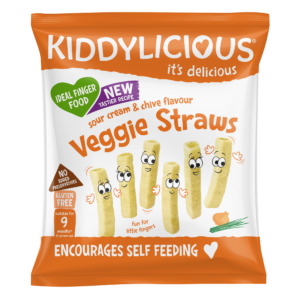 Kiddylicious Veggie Straws Sour Cream & Chive Flavour single pack yummy snack for toddlers